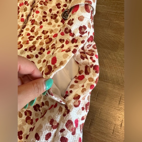 Ann Taylor High Rise Pink Animal Leopard Print Paperbag Shorts Size 10 Pockets - Picture 14 of 16